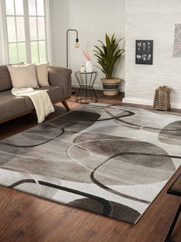 OBSESSIONS - Grey Polypropylene Abstract Carpet
