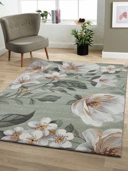 OBSESSIONS - Olive and Cream Polypropylene Floral Carpet