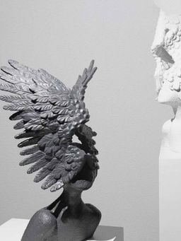 Smokey Cocktail - Grey Angel Wings Sculpture