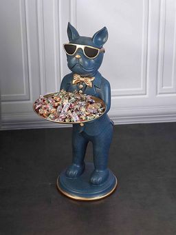 Smokey Cocktail - Blue Mr. Funky Sculpture with Tray