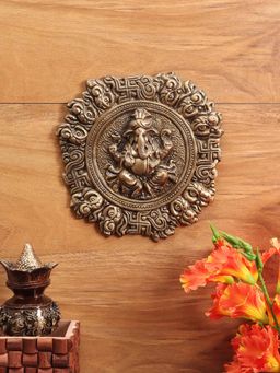 AAPNO RAJASTHAN - Ethnic Wall Hanging Of Lord Ganesha In Brass