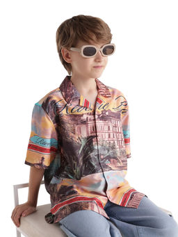 RARE ONES - Boys Orange Cotton Blend Shirt