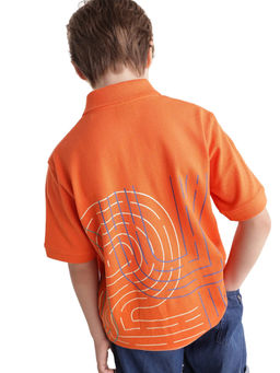 RARE ONES - Boys Orange Cotton Blend Polo T-Shirt
