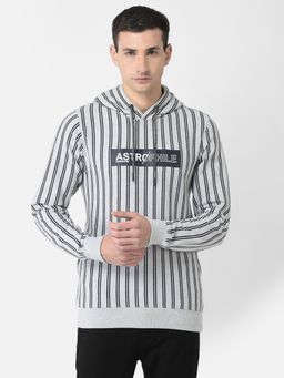 CRIMSOUNE CLUB - Men Grey Pin-Stripe Hoodie