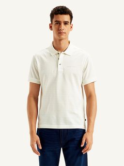 Levi's - Off White Mens Textured Slim Fit Polo T-Shirt