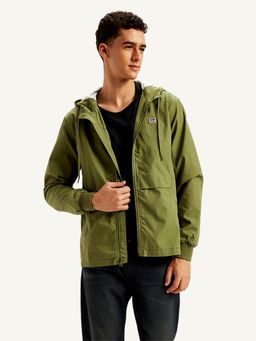 Levi's - Mens Solid Olive Hooded Jacket