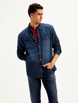 Levi's - Blue Mens Solid Slim Fit Shirt