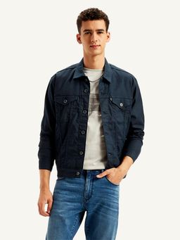 Levi's - Mens Solid Navy Spread Collar Bomber Jacket