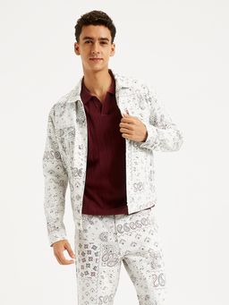 Levi's - Mens Printed White Collar Neck Shacket