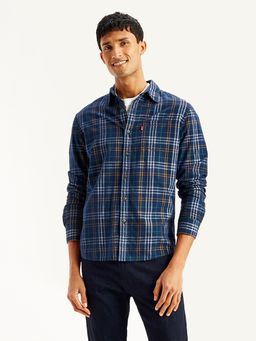 Levi's - Navy Blue Mens Checks Regular Fit Shirt