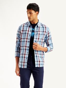 Levi's - Blue Mens Checks Slim Fit Shirt