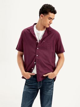 Levi's - Maroon Mens Solid Regular Fit Shirt