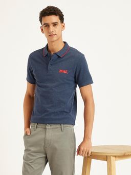 Levi's - Navy Blue Mens Solid Slim Fit Polo T-Shirt