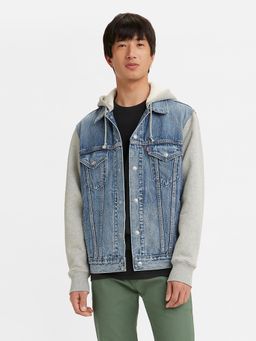 Levi's - Mens Colorblock Blue Hooded Denim Jacket