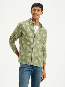 Levi's - Olive Mens Floral Print Slim Fit Shirt
