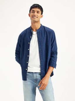 Levi's - Navy Blue Mens Solid Regular Fit Shirt