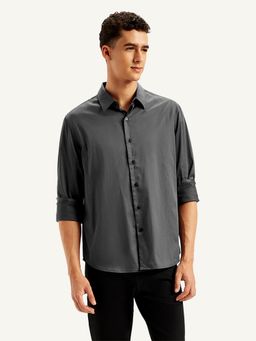 Levi's - Grey Mens Solid Slim Fit Shirt