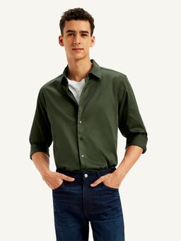 Levi's - Olive Mens Solid Slim Fit Shirt