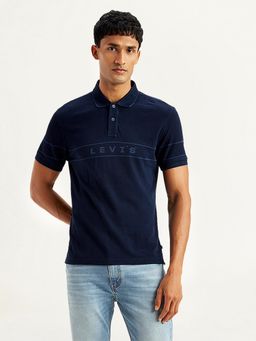 Levi's - Navy Blue Mens Solid Slim Fit Polo T-Shirt