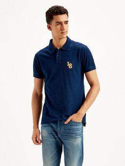 Levi's - Navy Blue Mens Solid Slim Fit Polo T-Shirt