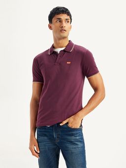Levi's - Burgundy Mens Solid Slim Fit Polo T-Shirt