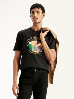 Levi's - Black Mens Graphic Print Regular Fit T-Shirt