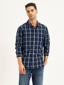 Levi's - Navy Blue Mens Checks Slim Fit Shirt