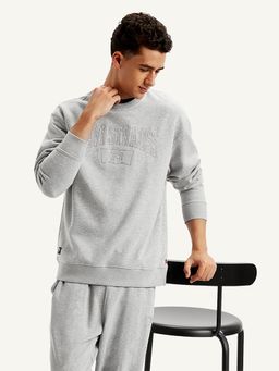 Levi's - Mens Embroidered Grey Crew Neck Sweatshirt