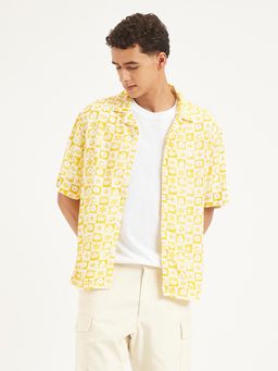 Levi's - Yellow Mens Printed Relaxed Fit Camp Shirt