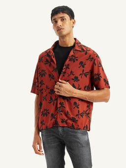 Levi's - Red Mens Floral Print Relaxed Fit Camp Shirt