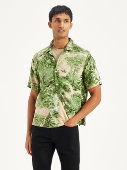Levi's - Green Mens Printed Relaxed Fit Camp Shirt