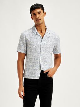 Levi's - Grey Mens Floral Print Relaxed Fit Camp Shirt