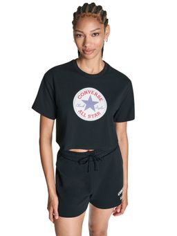 Converse - Women Black Chuck Taylor All Star Patch Cropped T-shirt