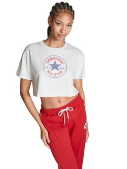 Converse - Women White Chuck Taylor All Star Patch Cropped T-shirt