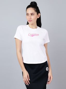 Converse - Women White Skate Text Printed T-shirt