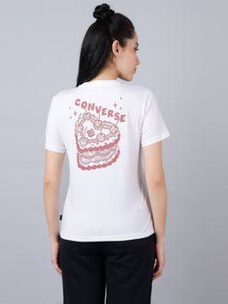 Converse - Women White Made with Love Graphic Printed T-shirt
