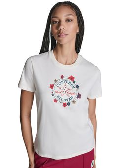 Converse - Women White All Star Floral Printed T-shirt
