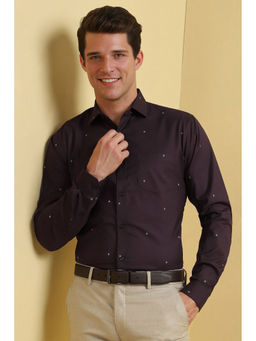 Allen Solly - Men Wine Slim Fit Printed Shirt