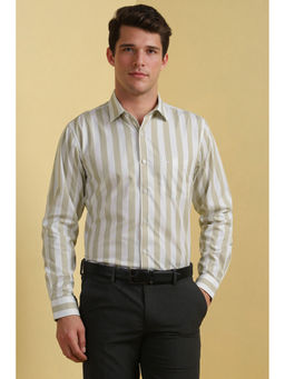 Allen Solly - Men White Slim Fit Stripe Shirt