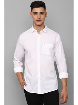 Allen Solly - Men White Slim Fit Solid Casual Shirt