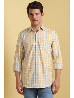 Allen Solly - Men Yellow Slim Fit Checks Casual Shirt