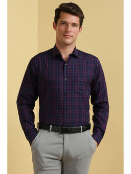 Allen Solly - Men Navy Blue Slim Fit Checks Shirt
