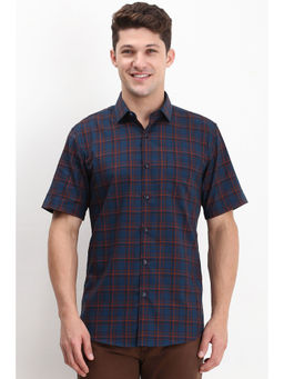 Allen Solly - Men Blue Slim Fit Checks Casual Shirt