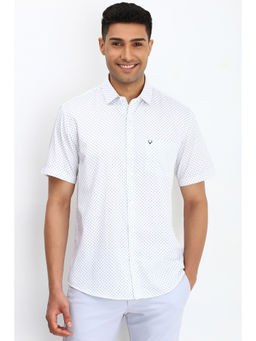 Allen Solly - Men White Slim Fit Printed Casual Shirt