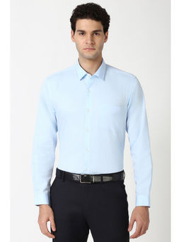 Peter England - Men Light Blue Regular Fit Shirt