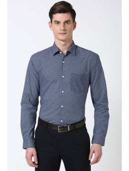 Peter England - Men Navy Blue Regular Fit Shirt