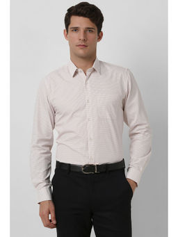 Peter England - Men Beige Slim Fit Shirt