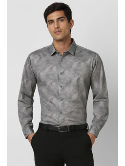 Van Heusen - Men Grey Slim Fit Printed Shirt