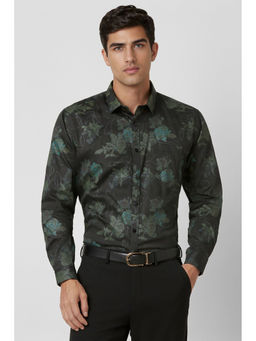 Van Heusen - Men Grey Slim Fit Floral Print Shirt
