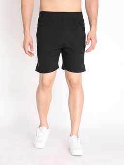 CHKOKKO - Men Cotton Regular Fit Shorts - Black